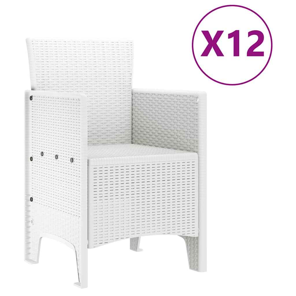 Kert étkező szett 13 pcs Fehér Polt rattan