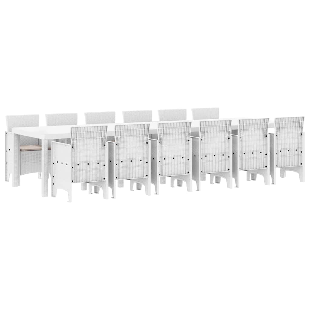 Kert étkező szett 13 pcs Fehér Polt rattan