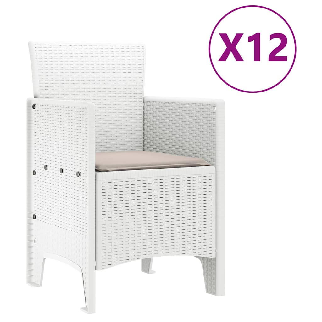 Kert étkező szett 13 pcs Fehér Polt rattan