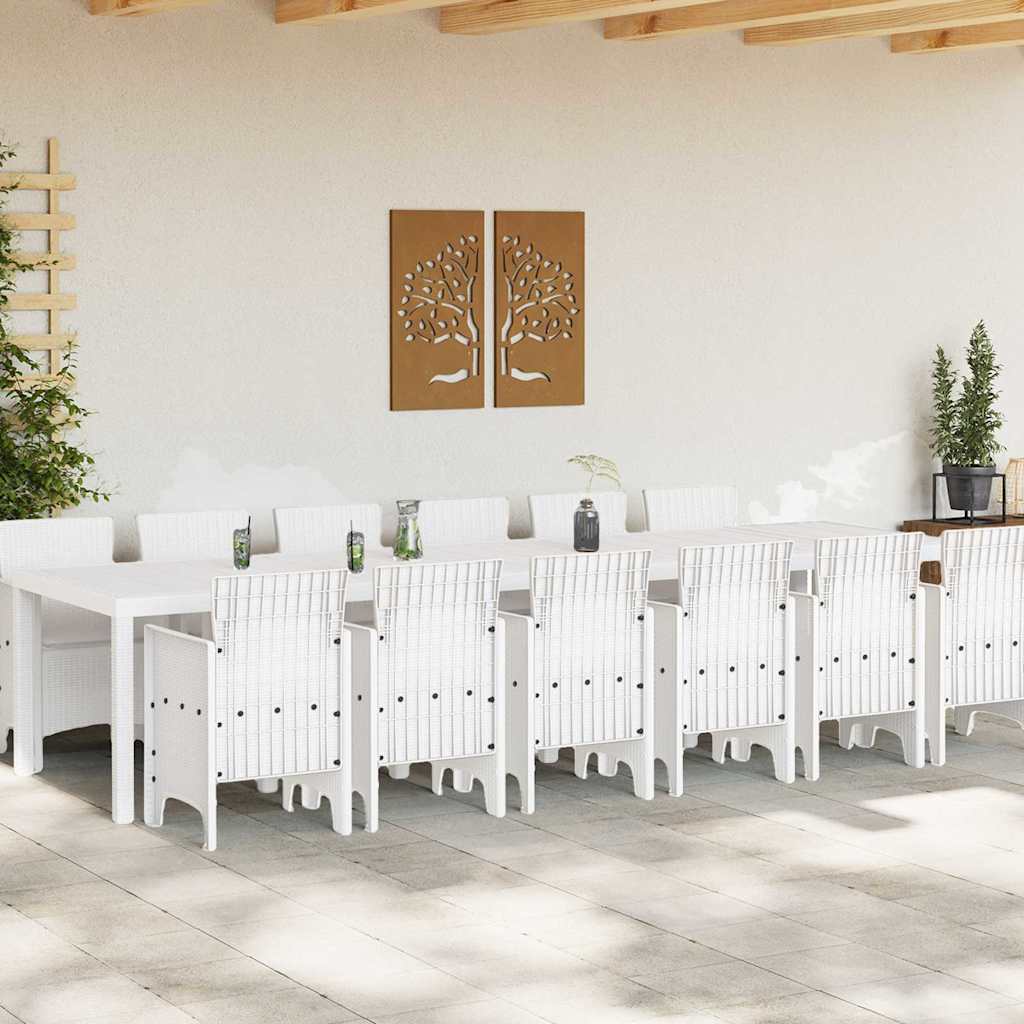 Kert étkező szett 13 pcs Fehér Polt rattan