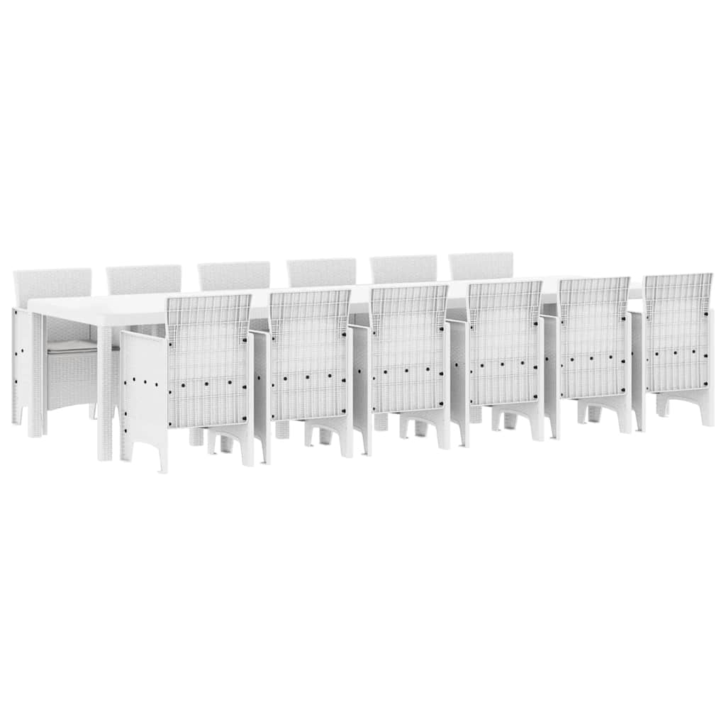 Kert étkező szett 13 pcs Fehér Polt rattan