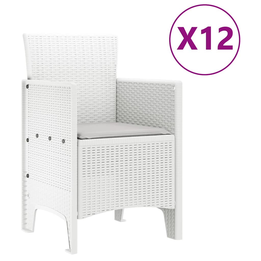 Kert étkező szett 13 pcs Fehér Polt rattan