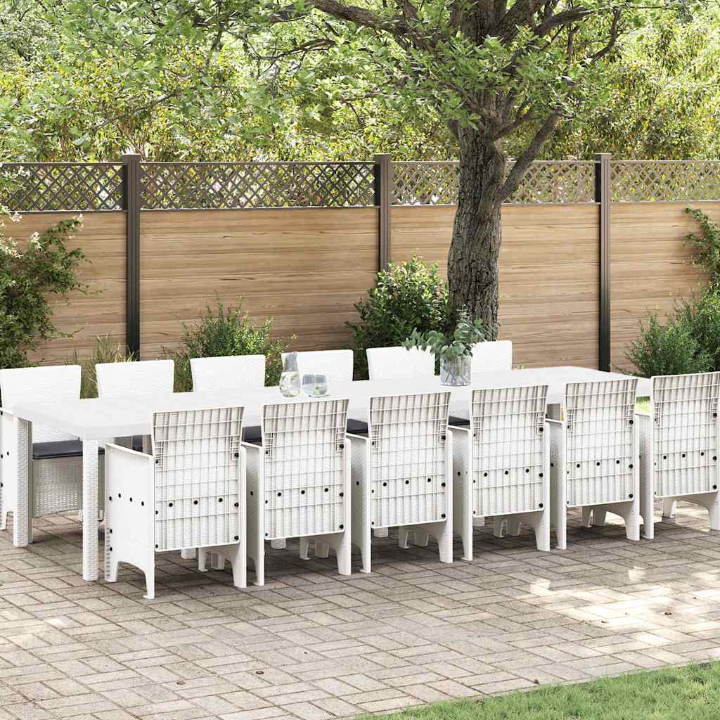 Kert étkező szett 13 pcs Fehér Polt rattan