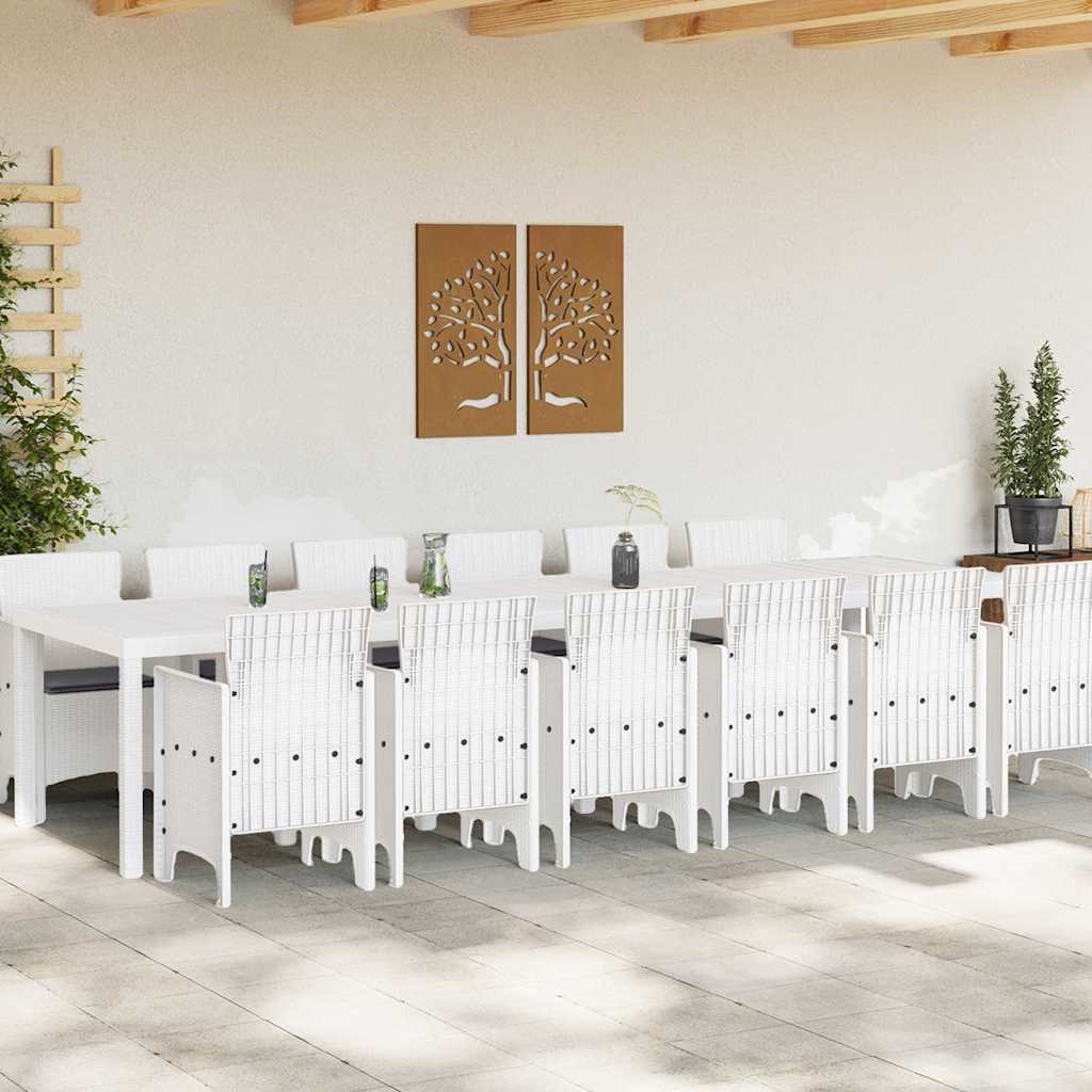 Kert étkező szett 13 pcs Fehér Polt rattan