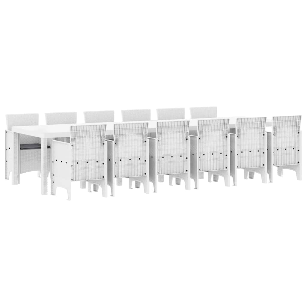 Kert étkező szett 13 pcs Fehér Polt rattan