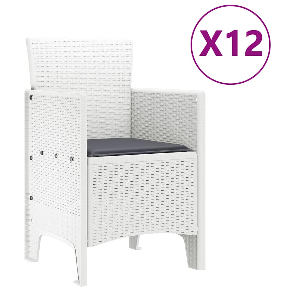 Kert étkező szett 13 pcs Fehér Polt rattan
