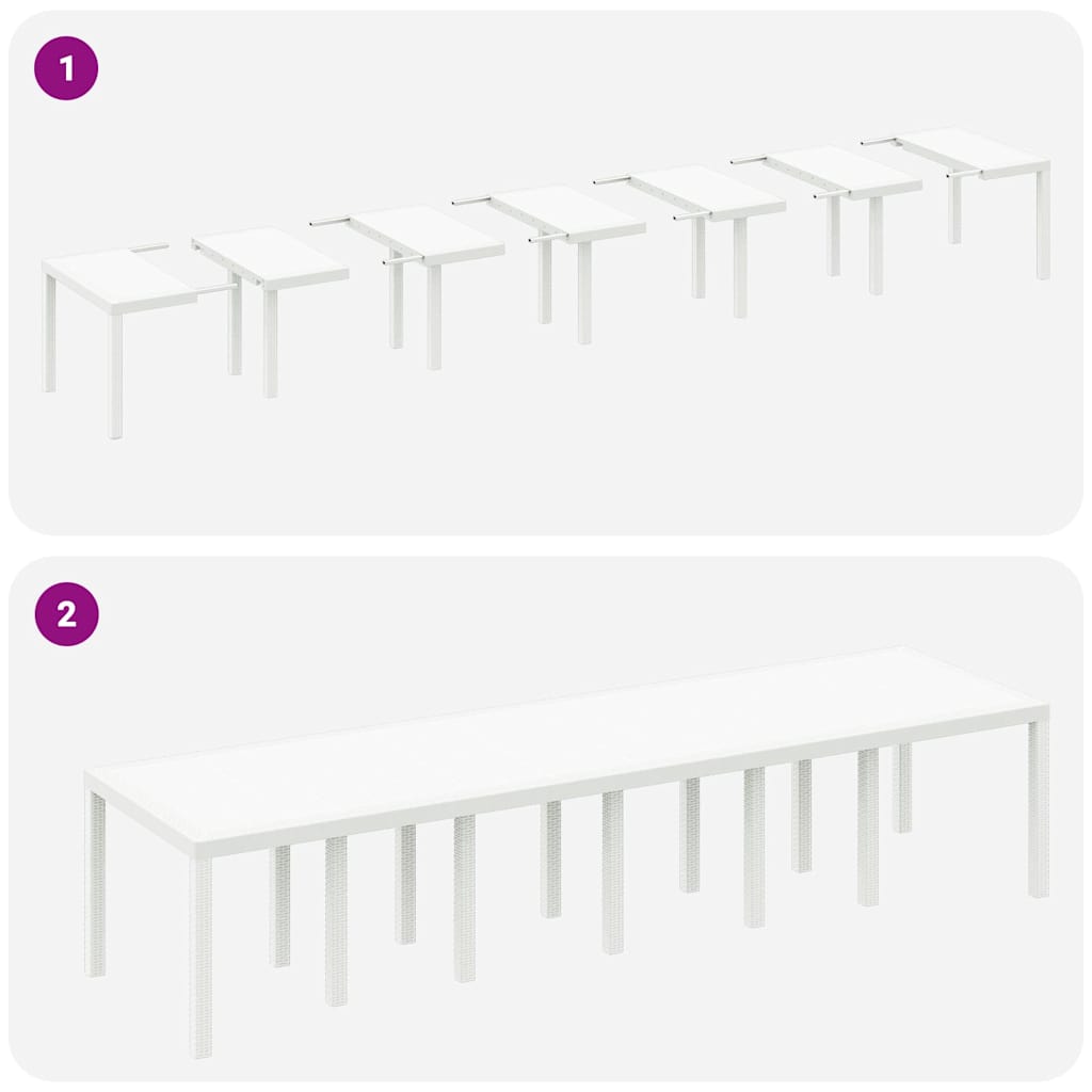 Kert étkező szett 13 pcs Fehér Polt rattan