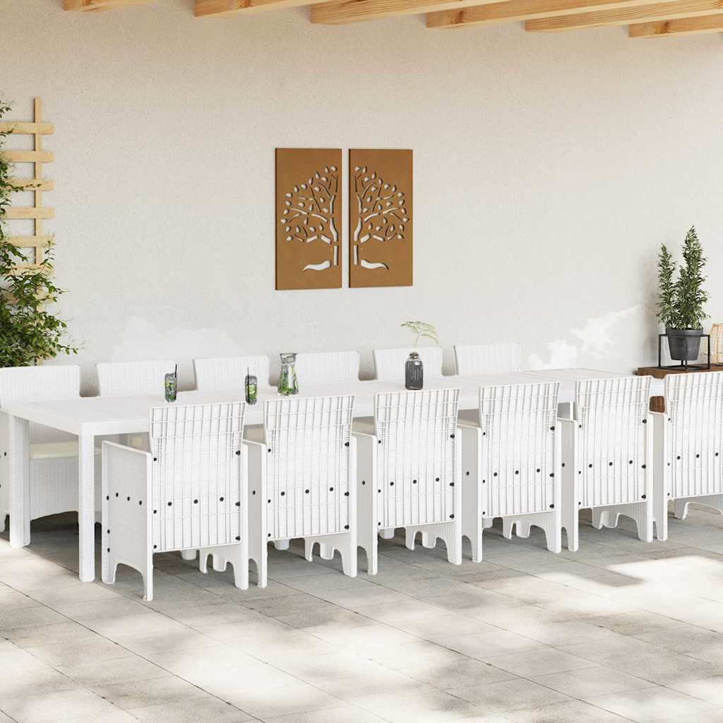 Kert étkező szett 13 pcs Fehér Polt rattan