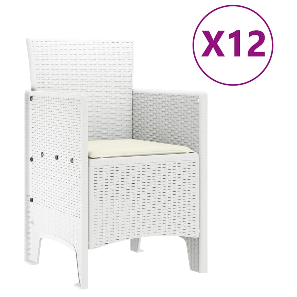 Kert étkező szett 13 pcs Fehér Polt rattan