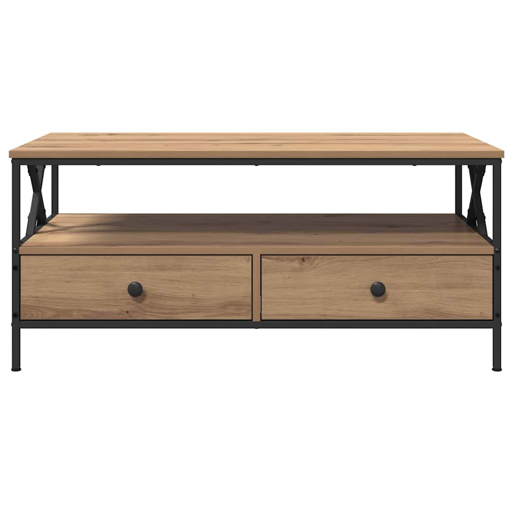 Dohányzóasztal kézműves tölgy 100 x 51 x 45 cm Szerelt fa