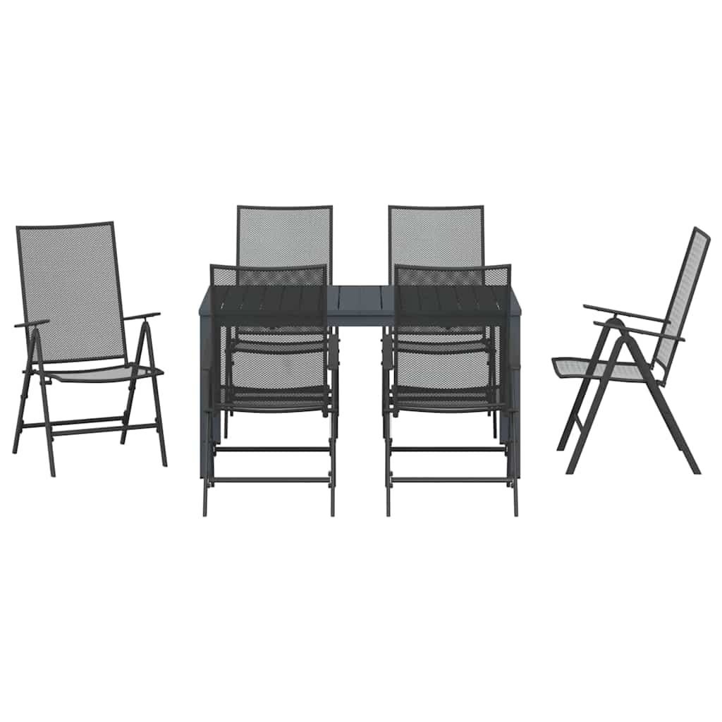 Kert étkező szett 7 pcs Antracit Porfestett acél