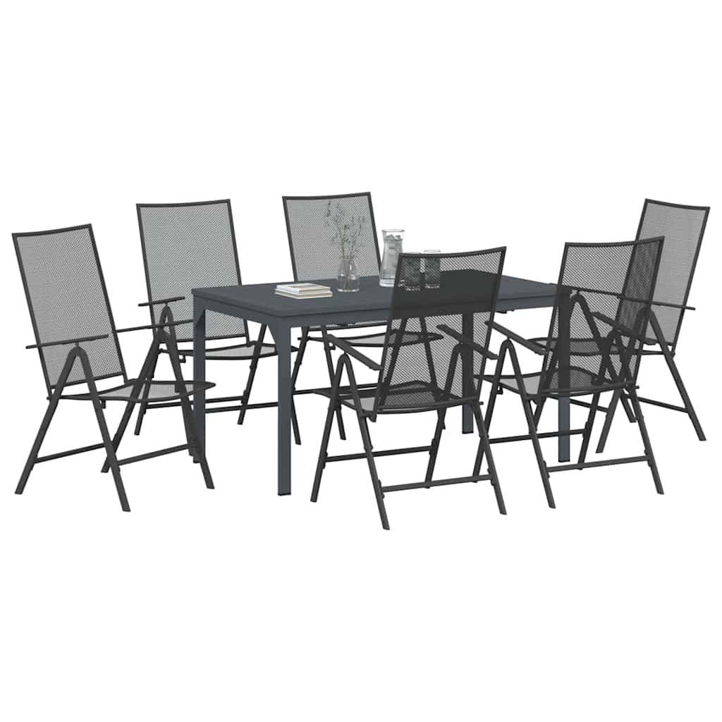 Kert étkező szett 7 pcs Antracit Porfestett acél