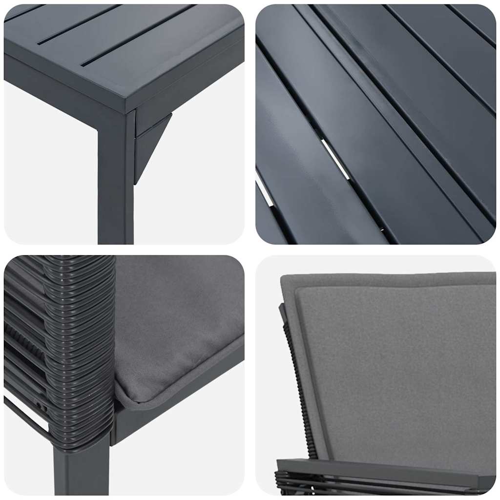 Kert étkező szett 7 pcs Antracit polirattan
