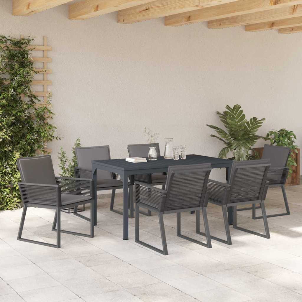 Kert étkező szett 7 pcs Antracit polirattan