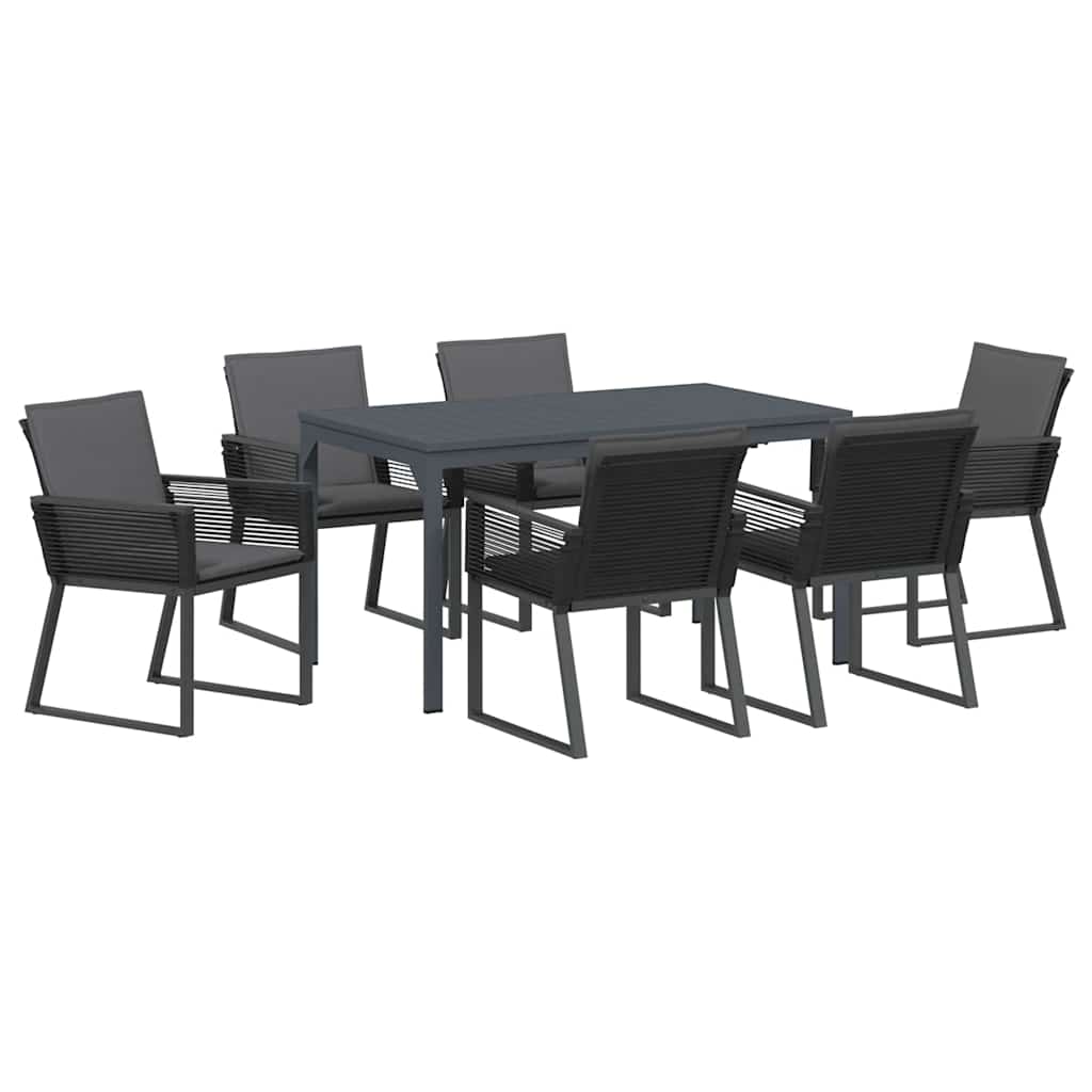 Kert étkező szett 7 pcs Antracit polirattan