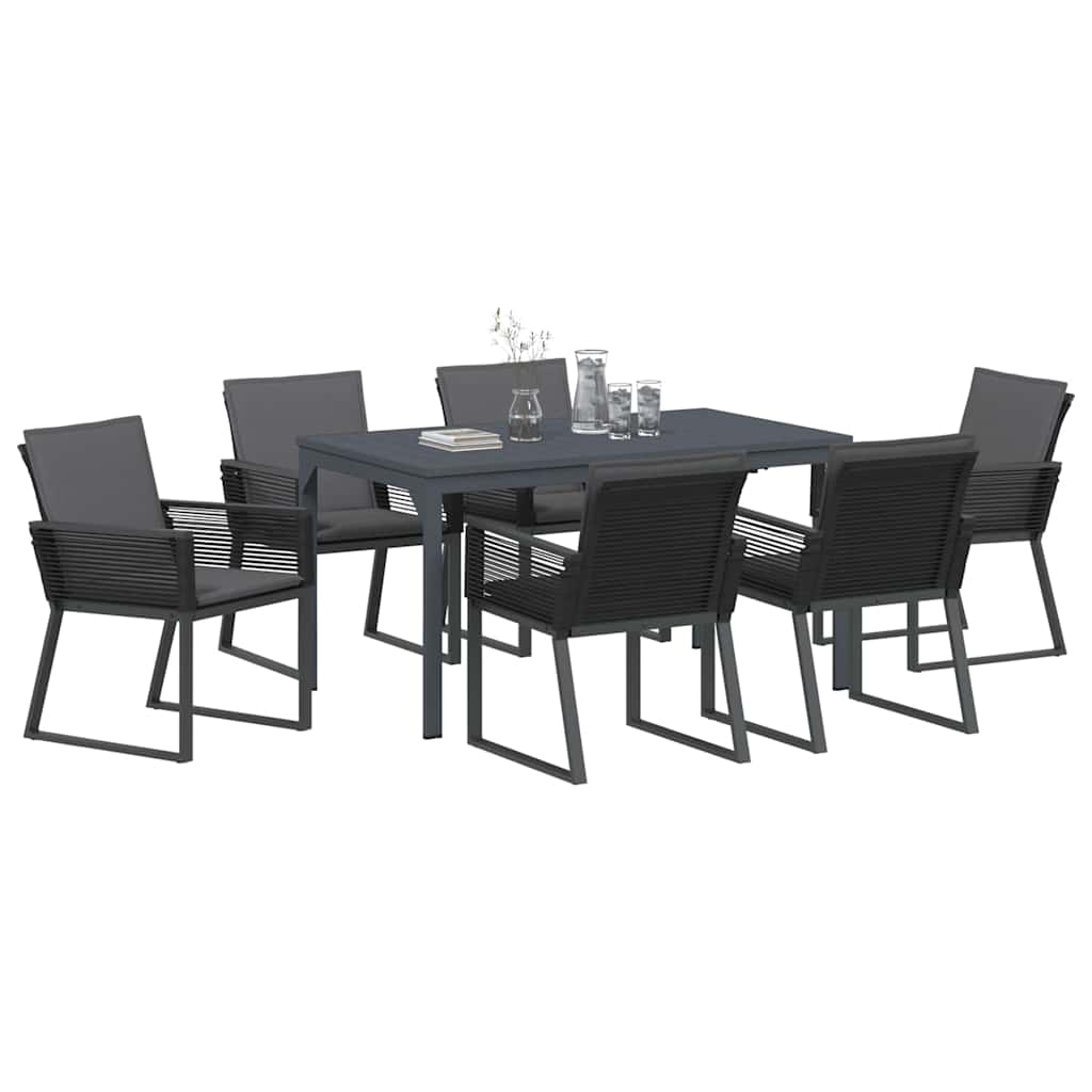 Kert étkező szett 7 pcs Antracit polirattan