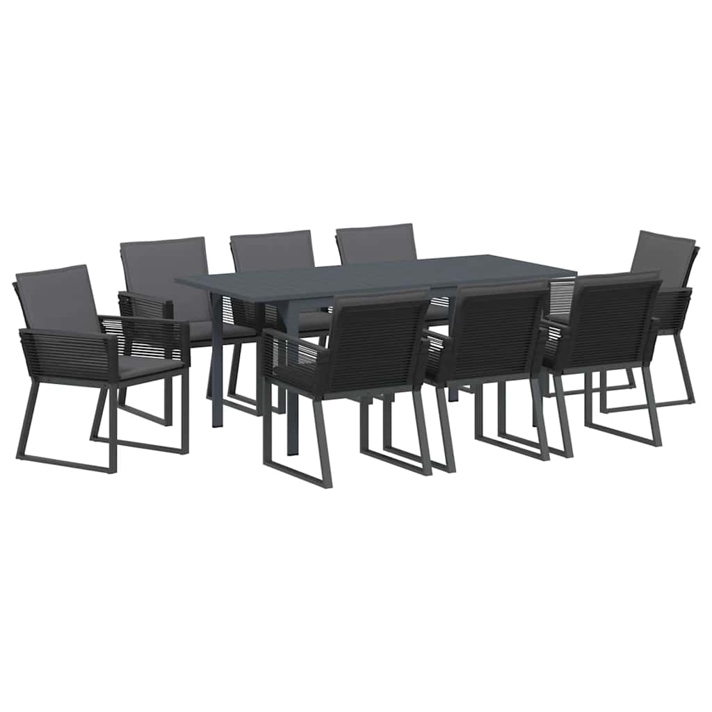 Kert étkező szett 9 pcs Antracit polirattan