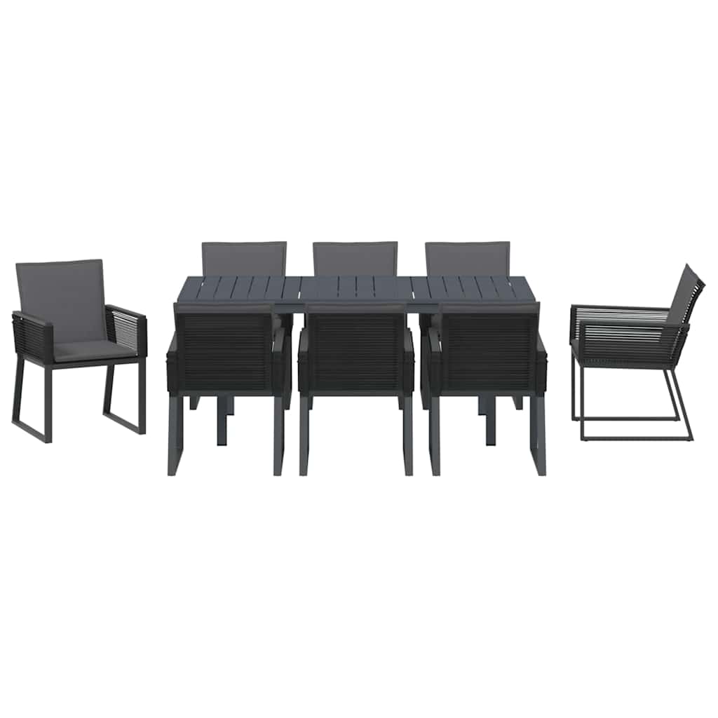 Kert étkező szett 9 pcs Antracit polirattan