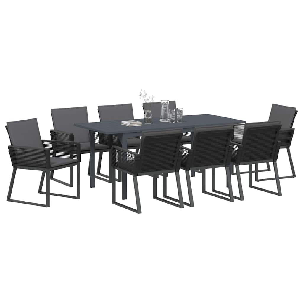 Kert étkező szett 9 pcs Antracit polirattan