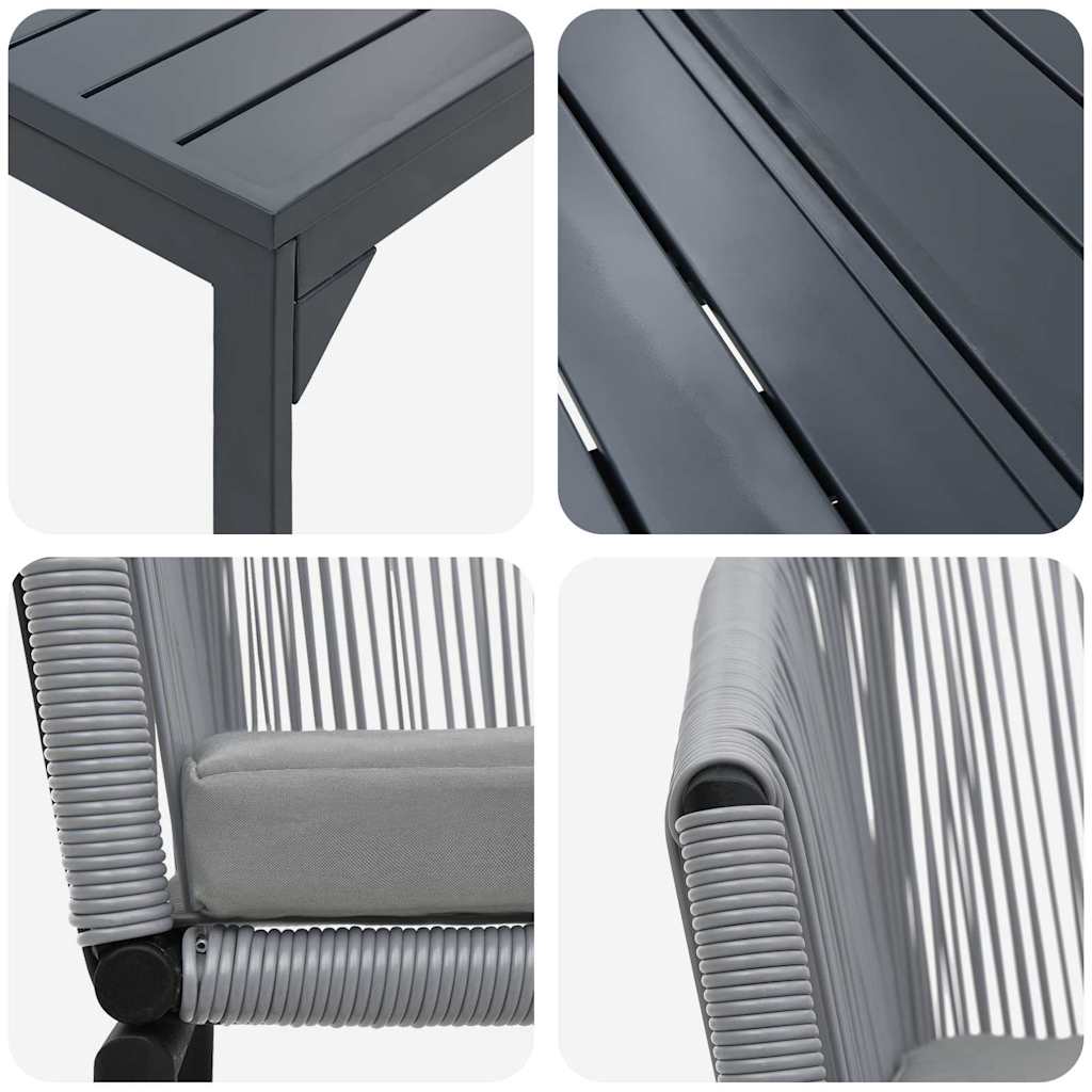 Kert étkező szett 7 pcs Szürke polirattan