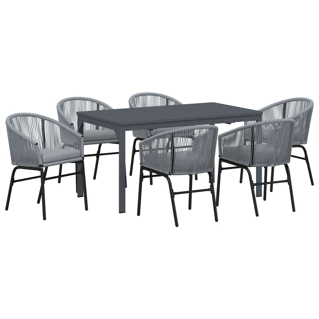 Kert étkező szett 7 pcs Szürke polirattan