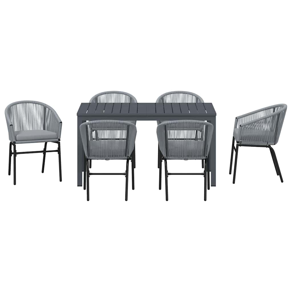 Kert étkező szett 7 pcs Szürke polirattan