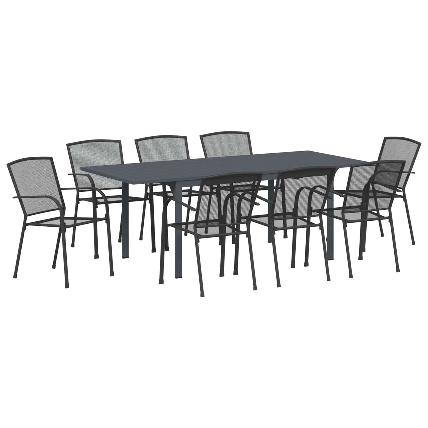 Kert étkező szett 9 pcs Antracit Acél