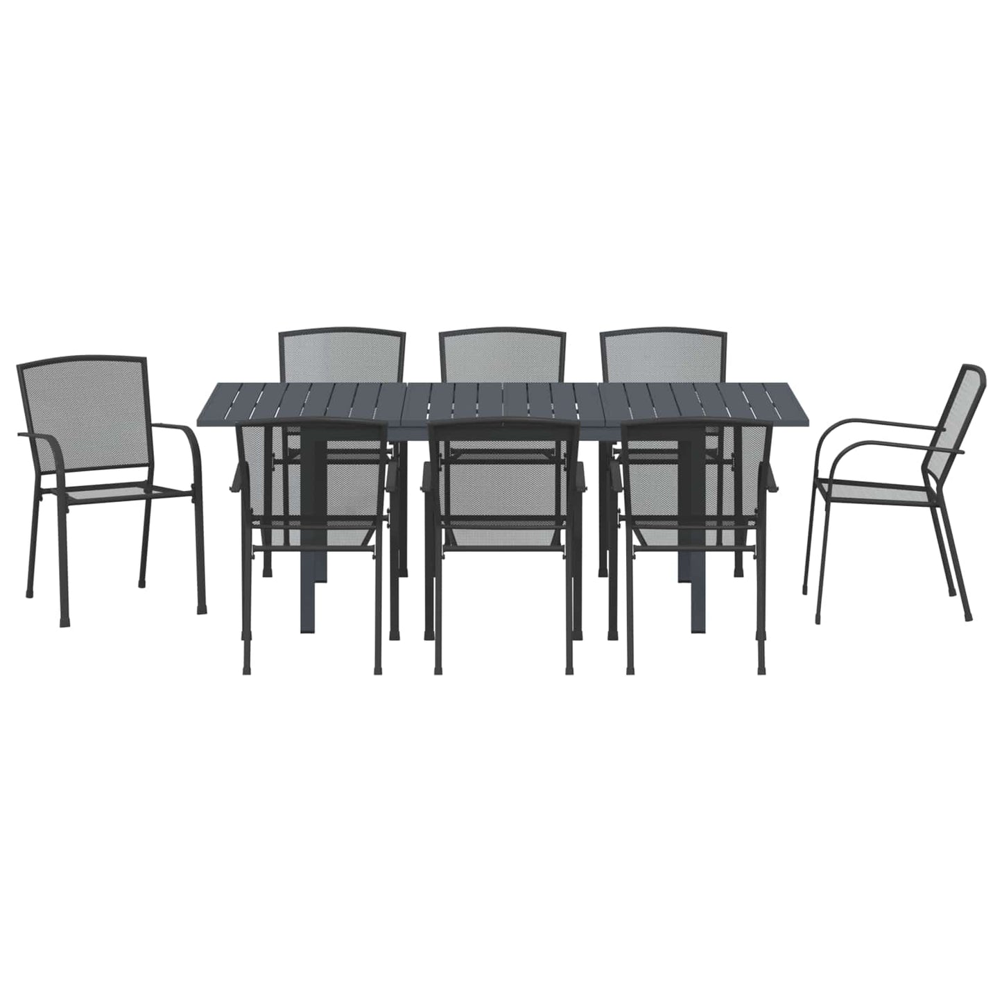 Kert étkező szett 9 pcs Antracit Acél