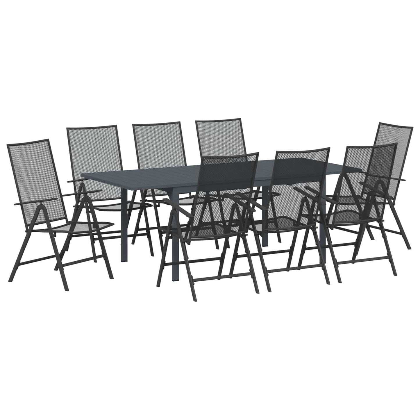 Kert étkező szett 9 pcs Antracit Acél