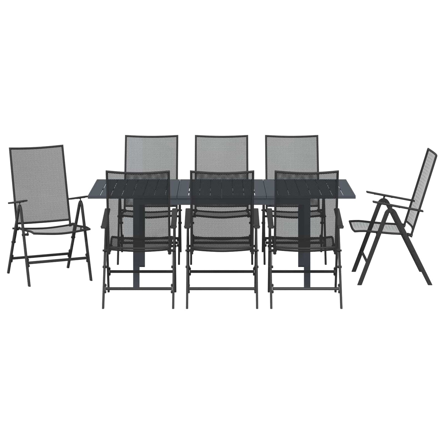Kert étkező szett 9 pcs Antracit Acél