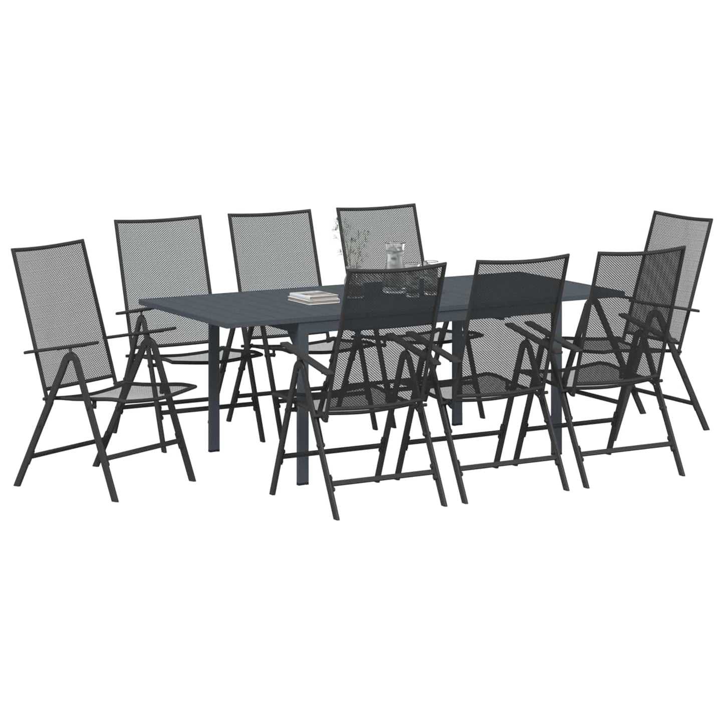 Kert étkező szett 9 pcs Antracit Acél
