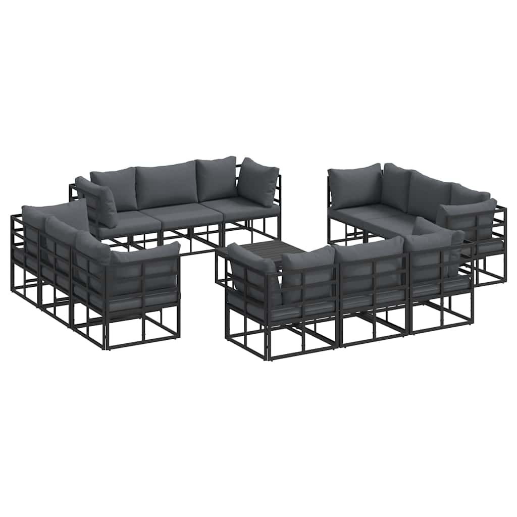 Kerti Kanapé Szett 13 pcs Fekete Fém