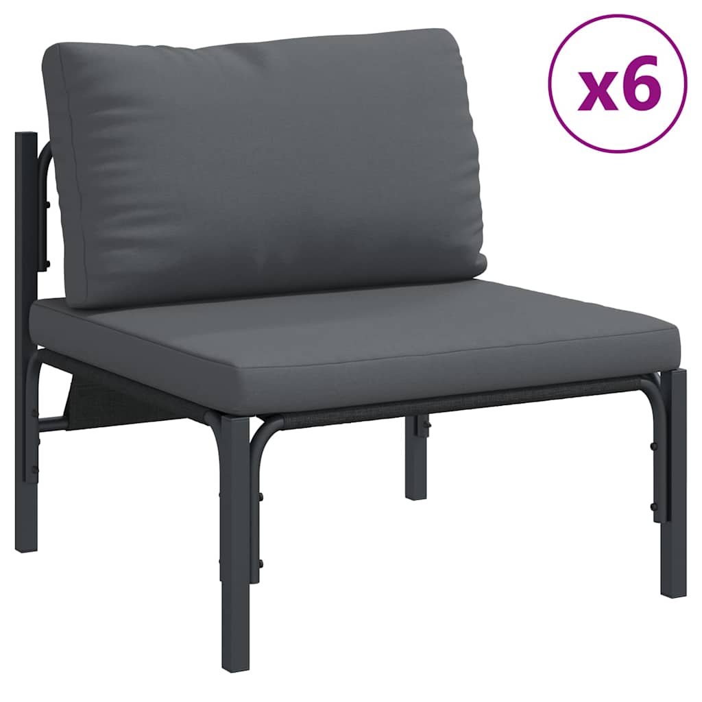 Kerti Kanapé Szett párnával 13 pcs Fekete Acél