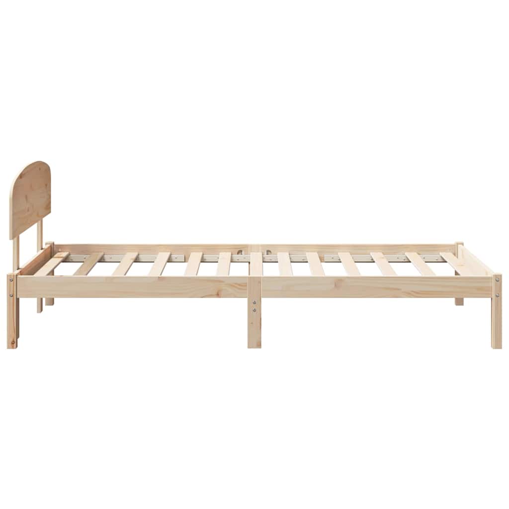 Ágykeret fejtámlával Természetes 100 x 200 cm Tömör fenyőfa