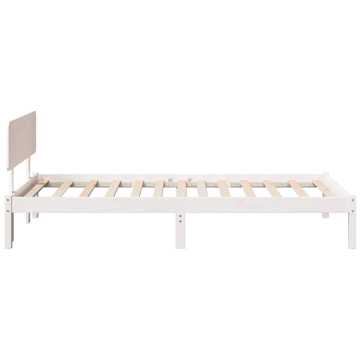 Ágykeret fejtámlával Fehér 90 x 190 cm Tömör fenyőfa