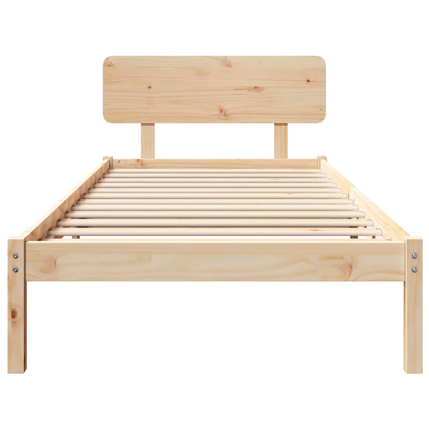 Ágykeret fejtámlával Természetes 75 x 190 cm Tömör fenyőfa