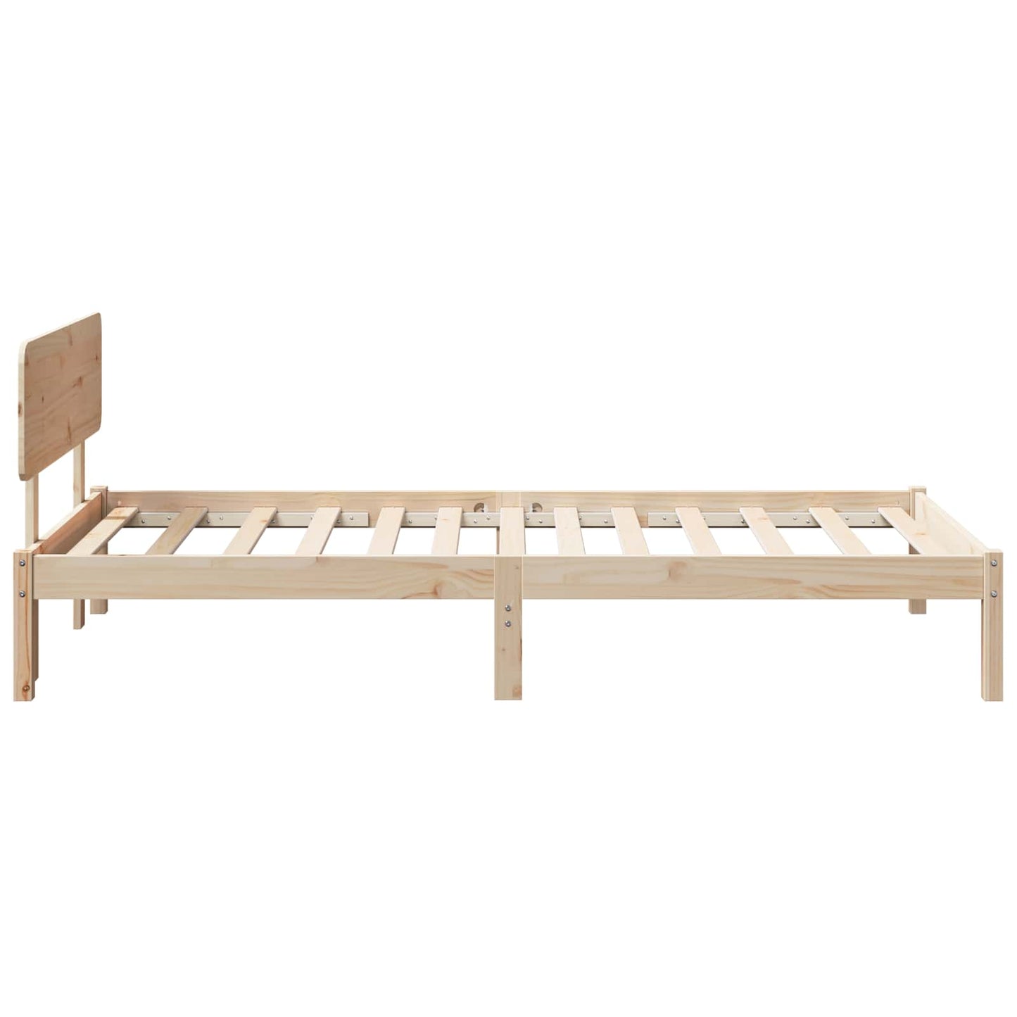 Ágykeret fejtámlával Természetes 75 x 190 cm Tömör fenyőfa