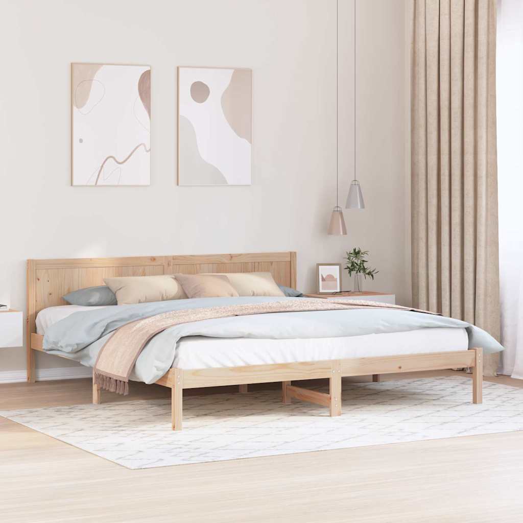 Ágykeret Barna 180 x 200 cm Tömör fenyőfa