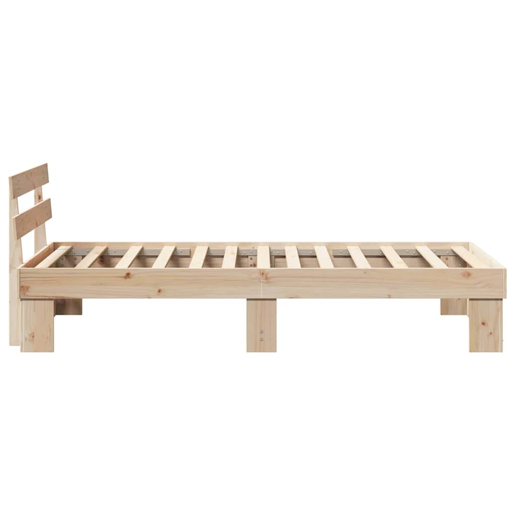 Ágykeret fejtámlával Természetes 80 x 200 cm Tömör fenyőfa