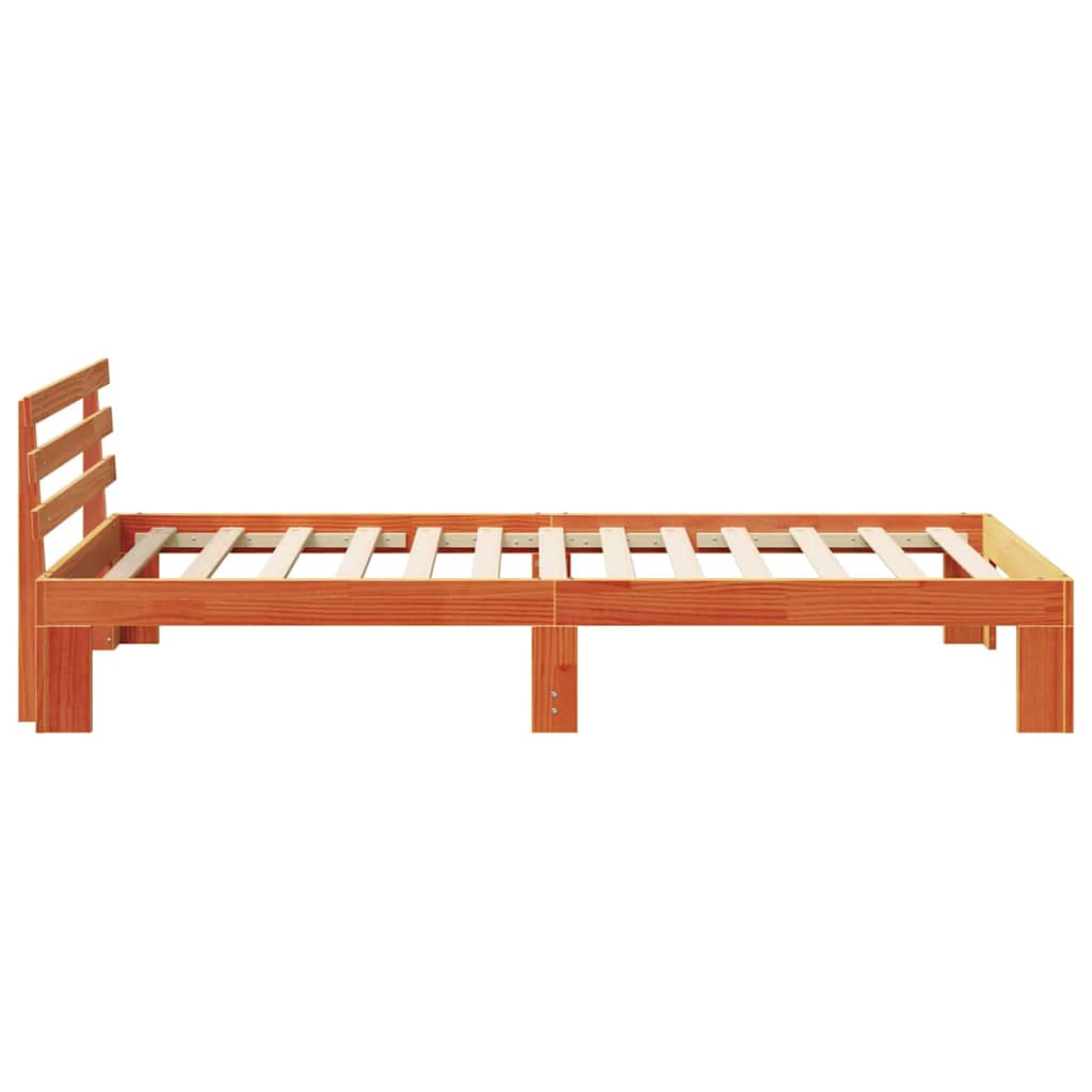 Ágykeret fejtámlával Faggyú barna 80 x 200 cm Tömör fenyőfa