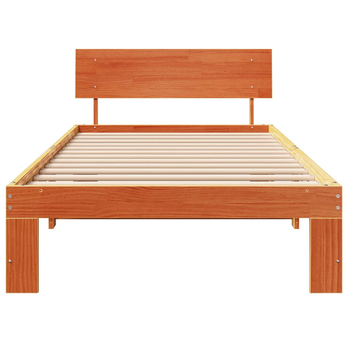 Ágykeret fejtámlával Faggyú barna 90 x 200 cm Tömör fenyőfa