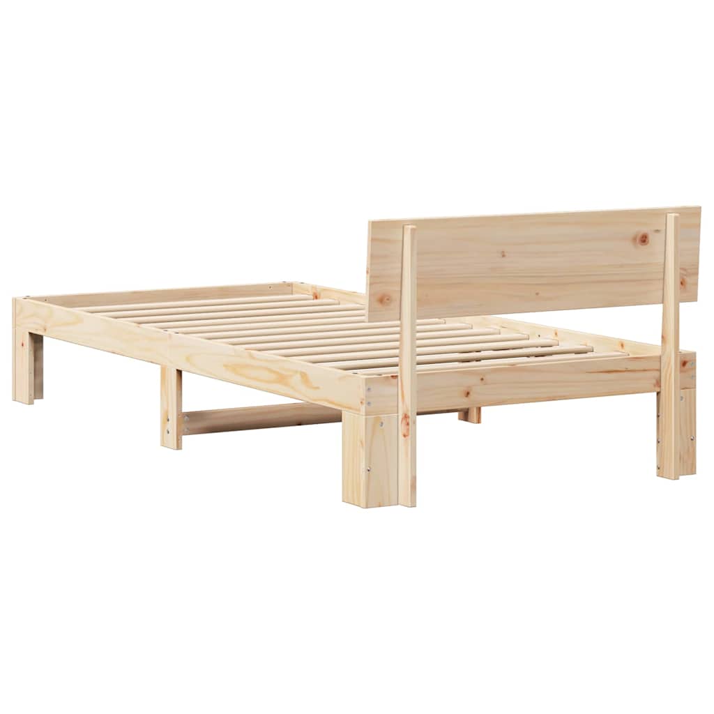 Ágykeret fejtámlával Természetes 80 x 200 cm Tömör fenyőfa