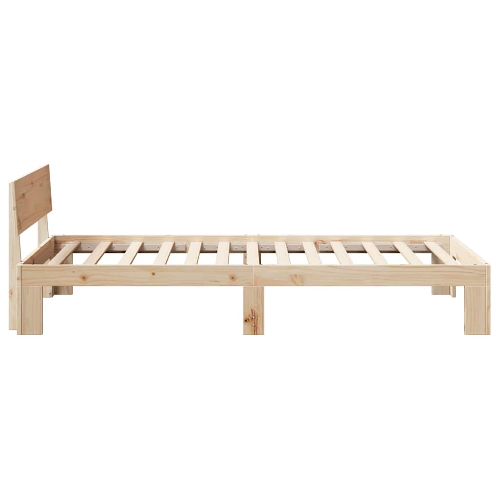 Ágykeret fejtámlával Természetes 75 x 190 cm Tömör fenyőfa
