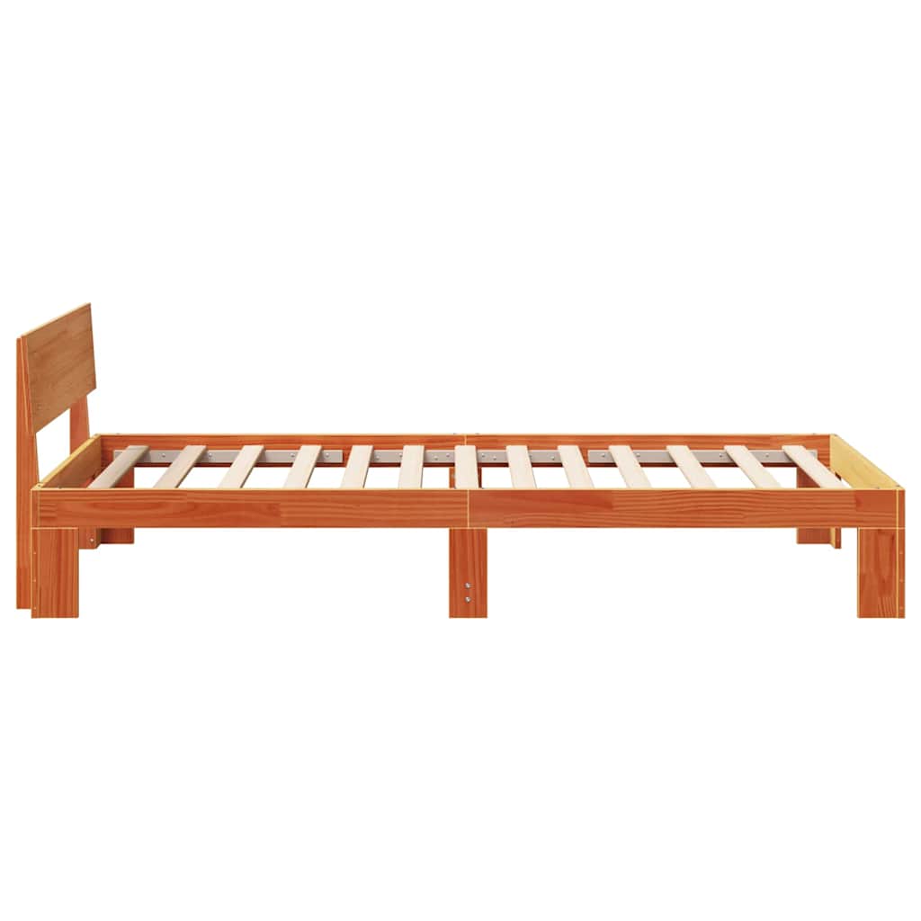 Ágykeret fejtámlával Faggyú barna 75 x 190 cm Tömör fenyőfa