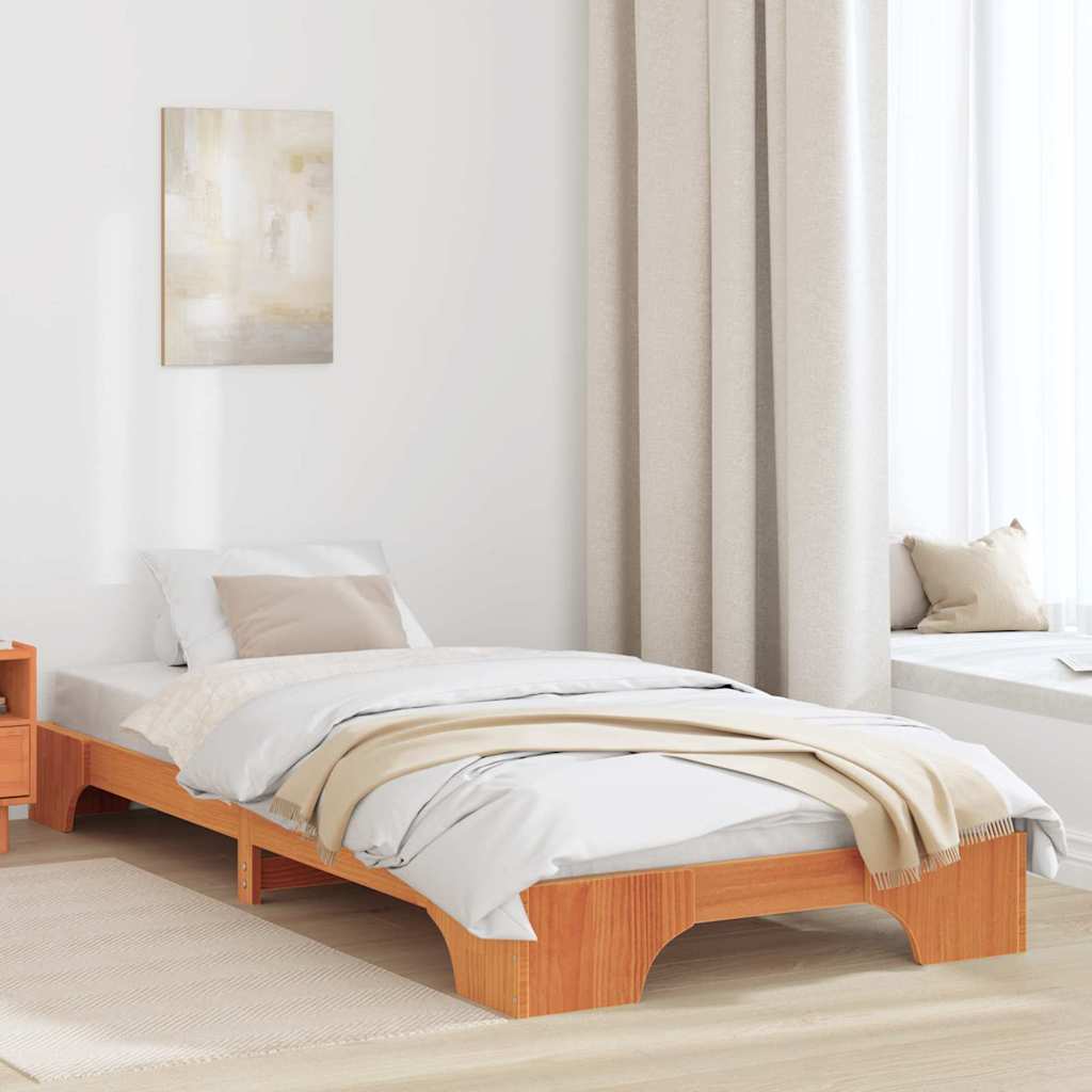Ágykeret Faggyú barna 75 x 190 cm Tömör fenyőfa