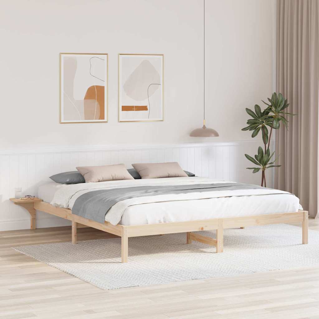 Ágykeret Természetes 200 x 200 cm Tömör fenyőfa