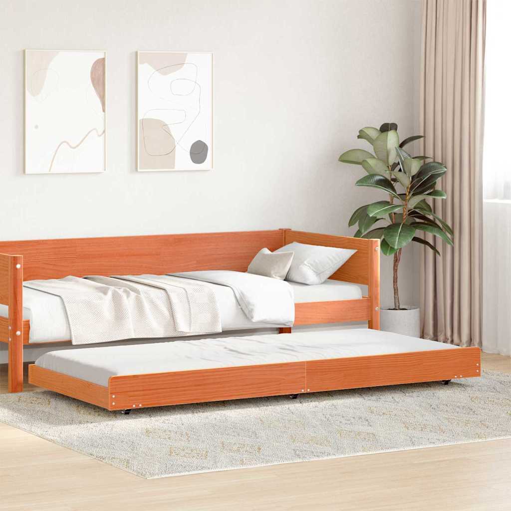 Ágykeret Faggyú barna 75 x 190 cm Tömör fenyőfa