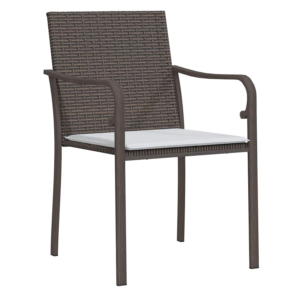 Kert étkező szett 7 pcs Barna és fekete PE Rattan