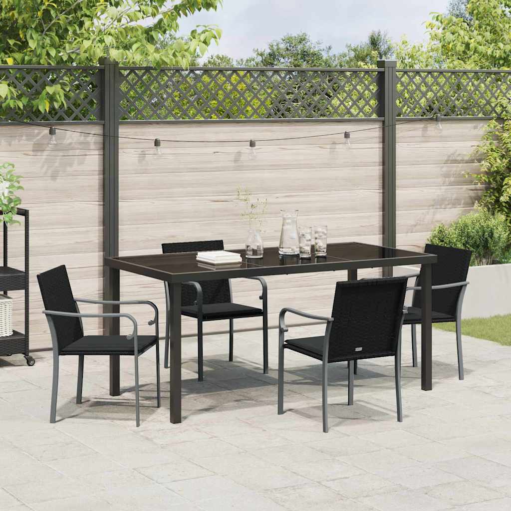 Kert étkező szett 5 pcs Fekete és Szürke PE Rattan