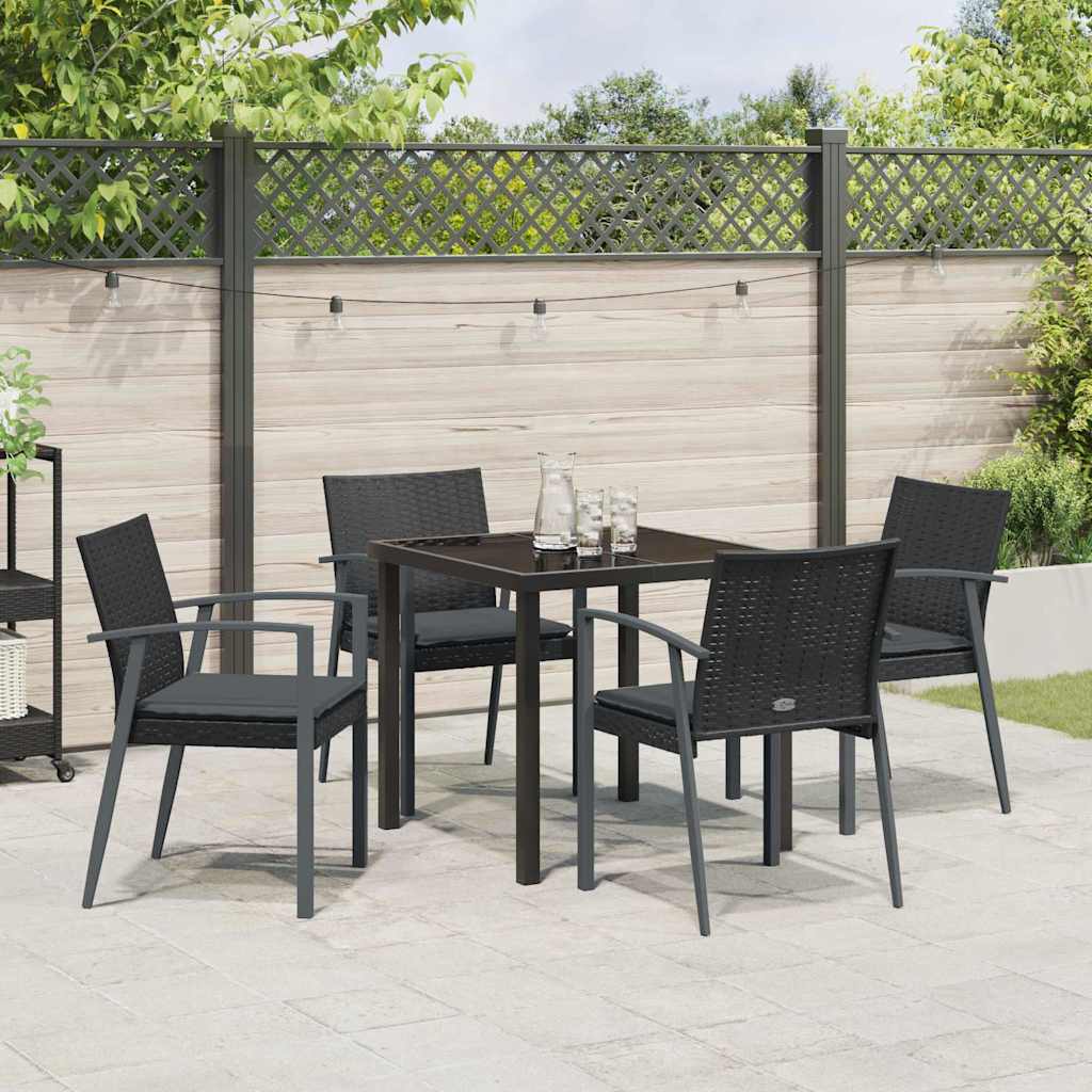 Kert étkező szett 5 pcs Fekete és Szürke PE Rattan
